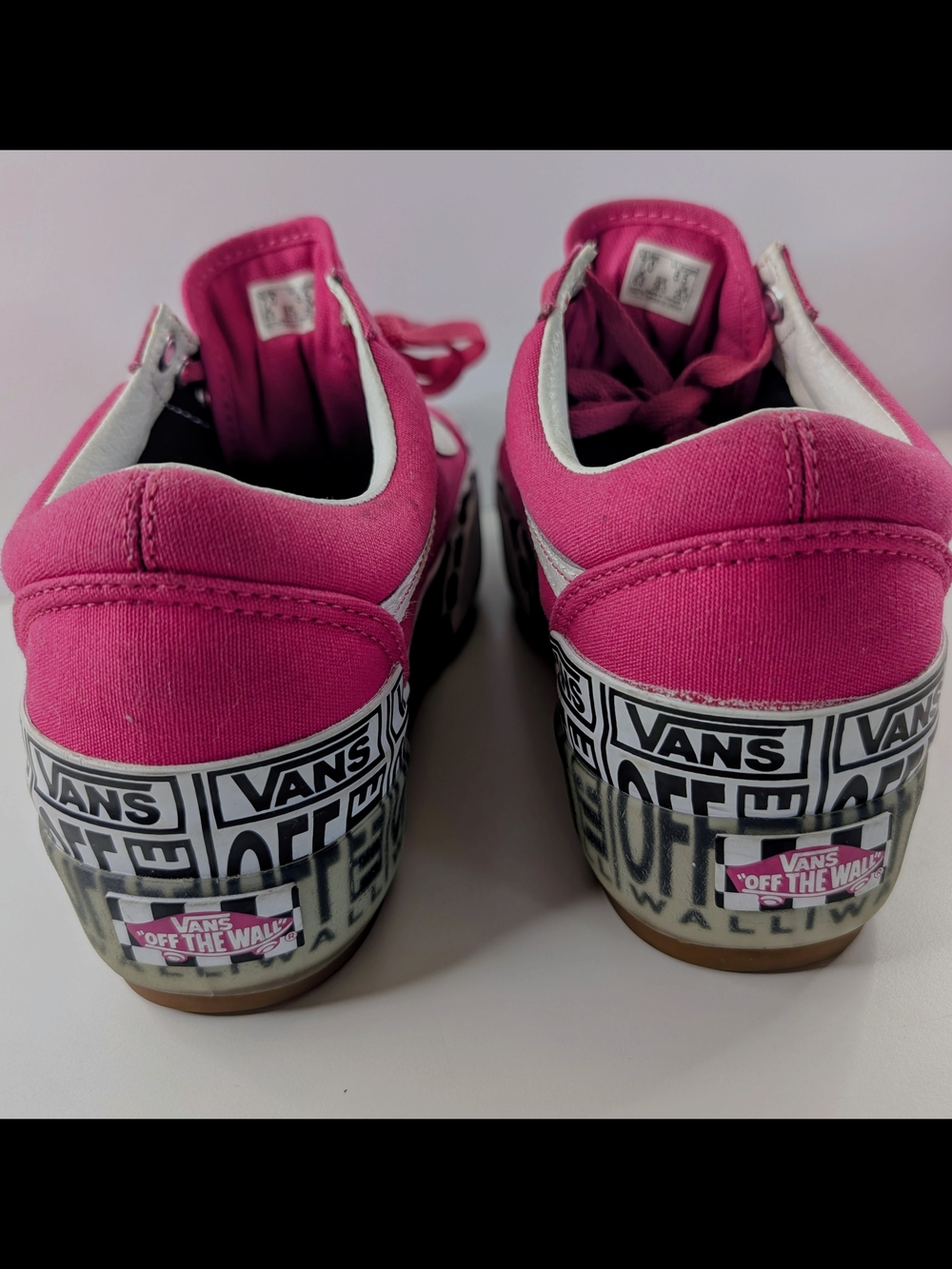 Vans Old Skool Stacked Logo Platform Pink Sneakers Women’s 8.5 - Picture 4 of 7